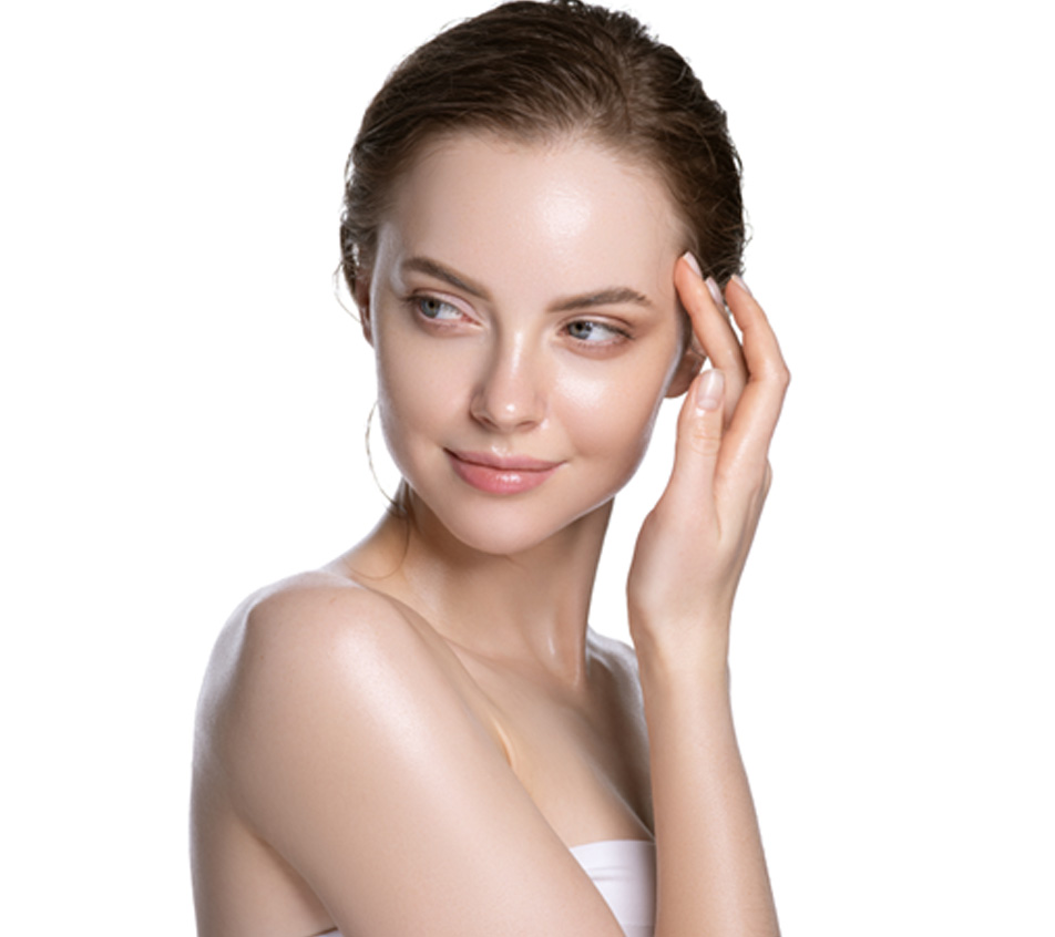 Portrait of beautiful woman with youthful skin