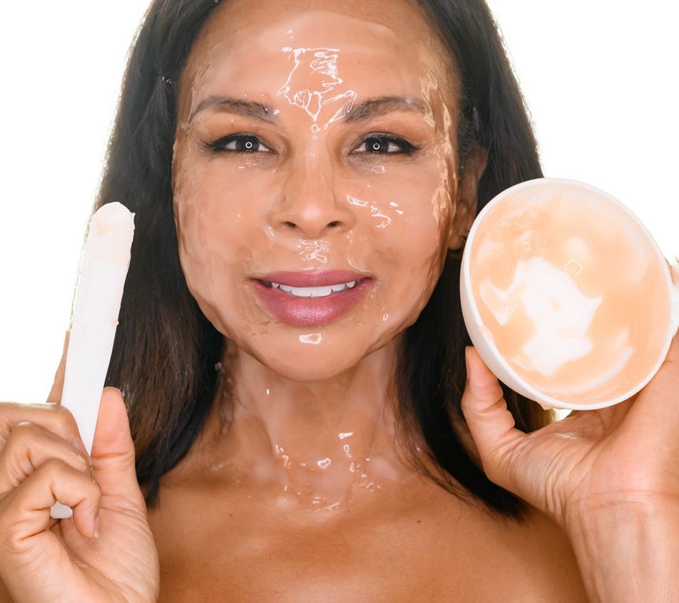 Woman applying CO2Lift Pro to her face