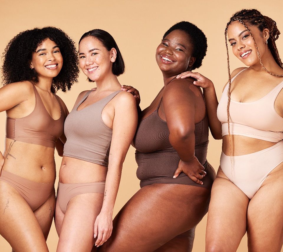 Diverse group of women in neutral-colored basics