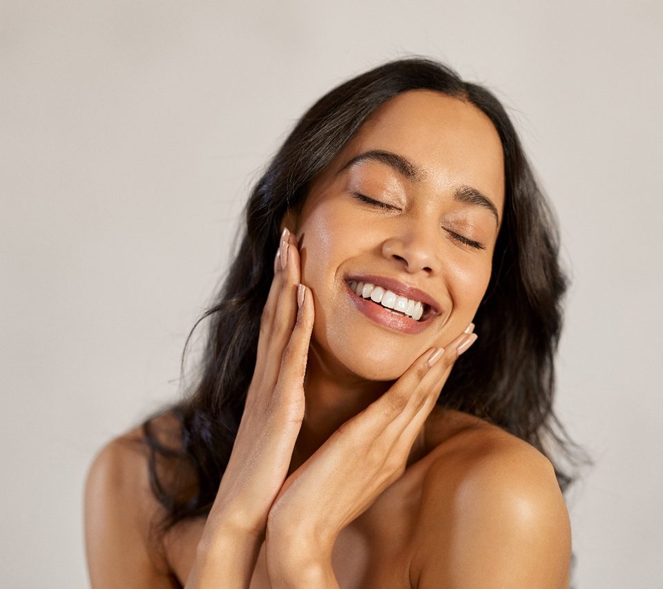 Portrait of woman with beautiful complexion
