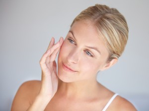 Middle aged woman with soft skin