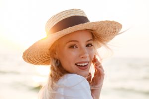 woman with beautiful summer skin